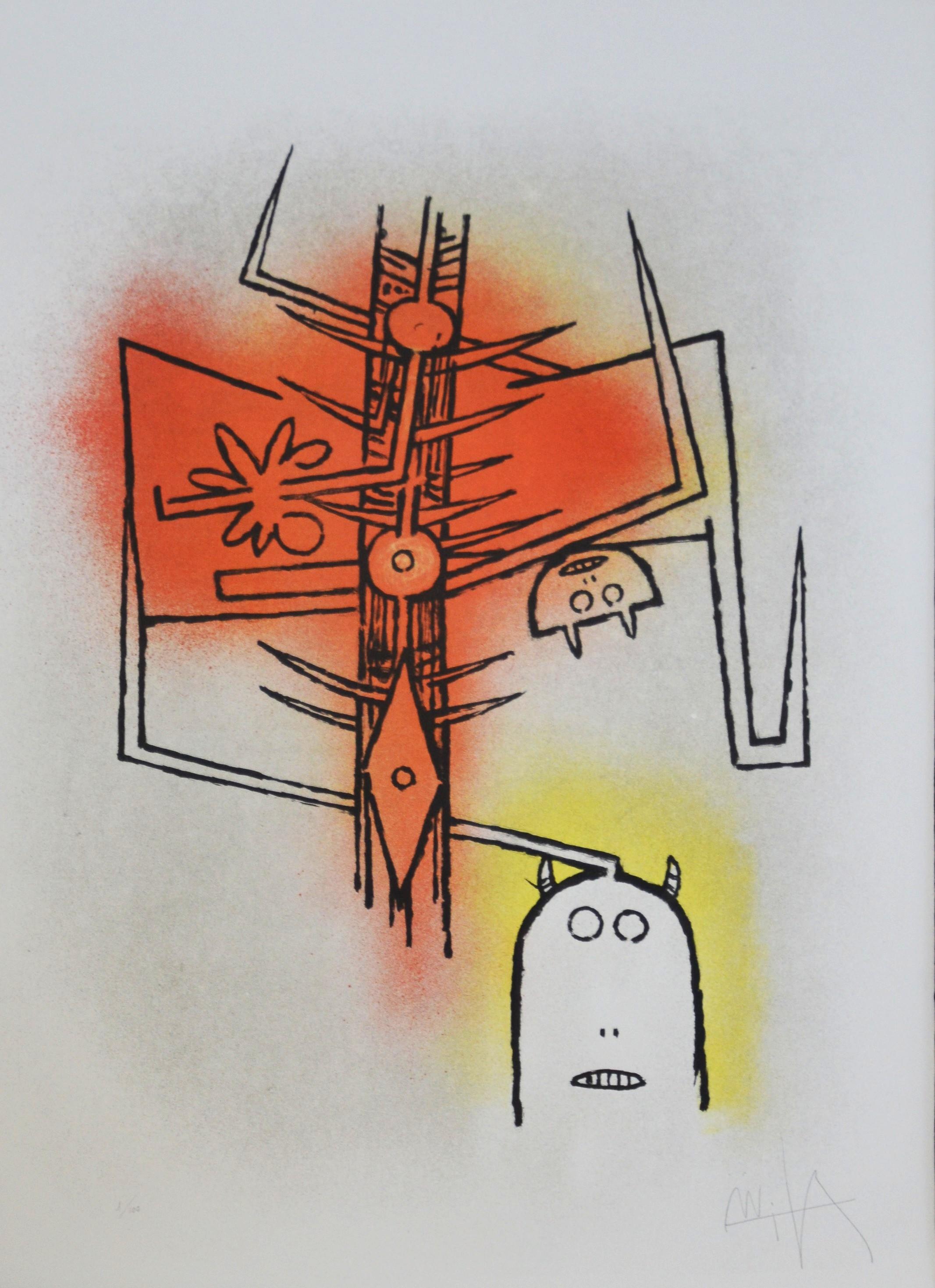 Wifredo Lam, cartella completa di sei litografie, Leu Feu Vert im Zustand „Gut“ im Angebot in Busnago, IT