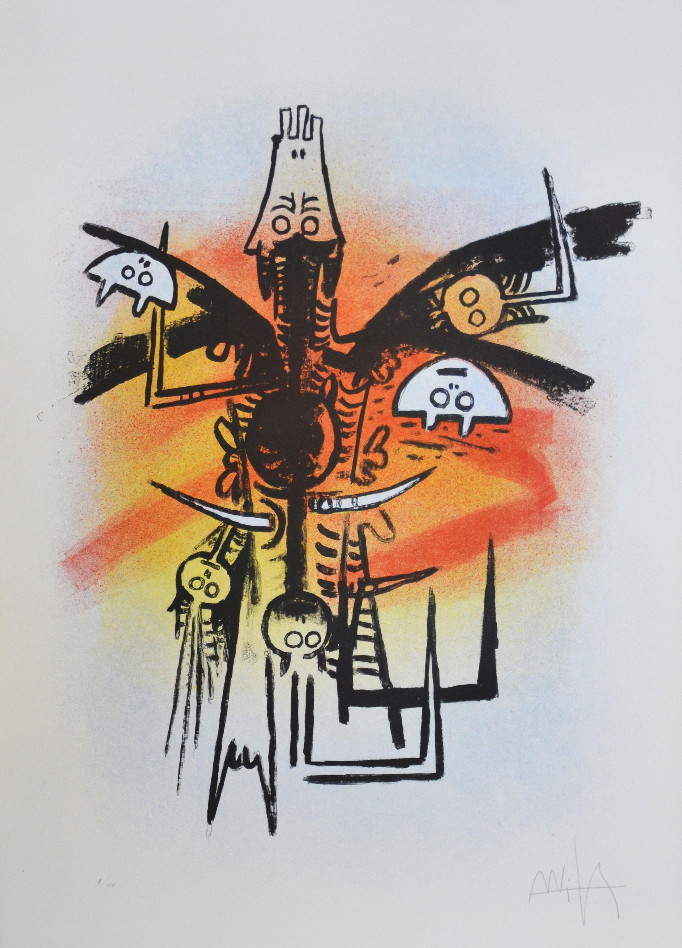 Wifredo Lam, cartella completa di sei litografie, Leu Feu Vert im Angebot 1