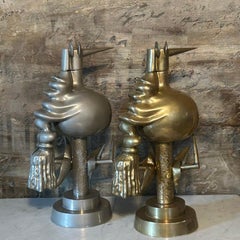Wifredo Lam - Oiseaux de Feu (A+B) Sculptures Gold/Silver Patinated Metal - 70s