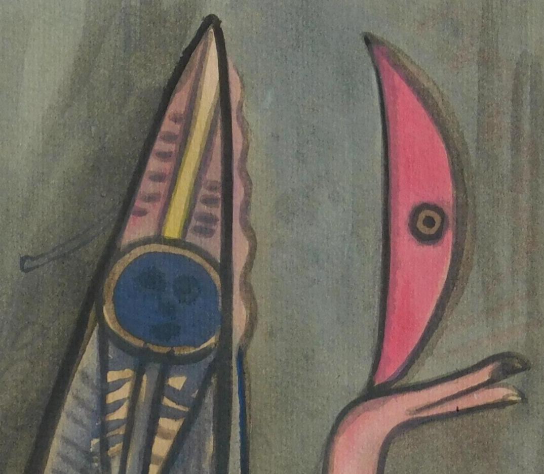 Wifredo Lam Artista cubano Acquerello originale, 1961 in vendita 2
