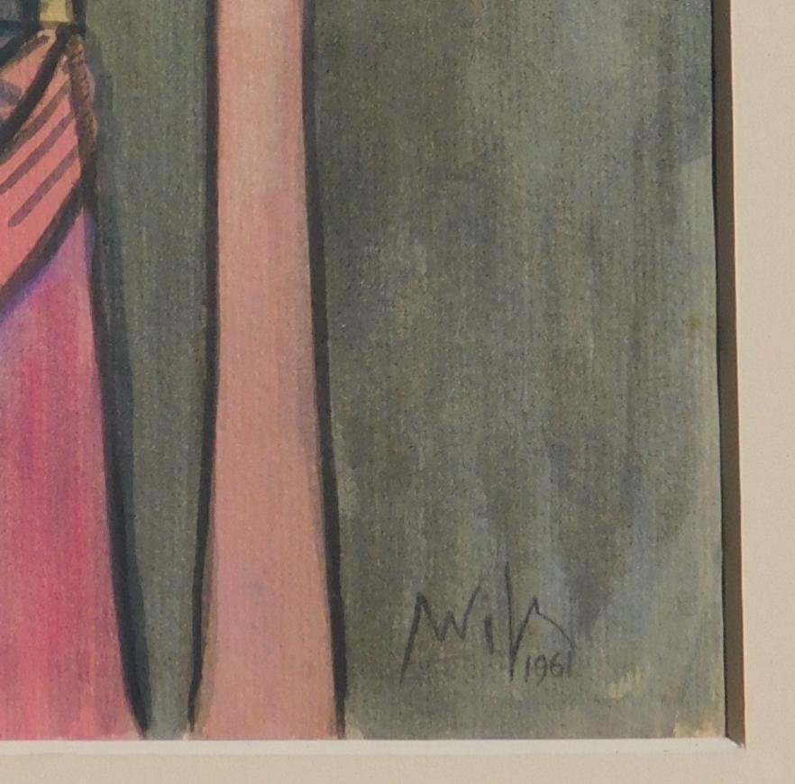 Wifredo Lam Artista cubano Acquerello originale, 1961 in vendita 3
