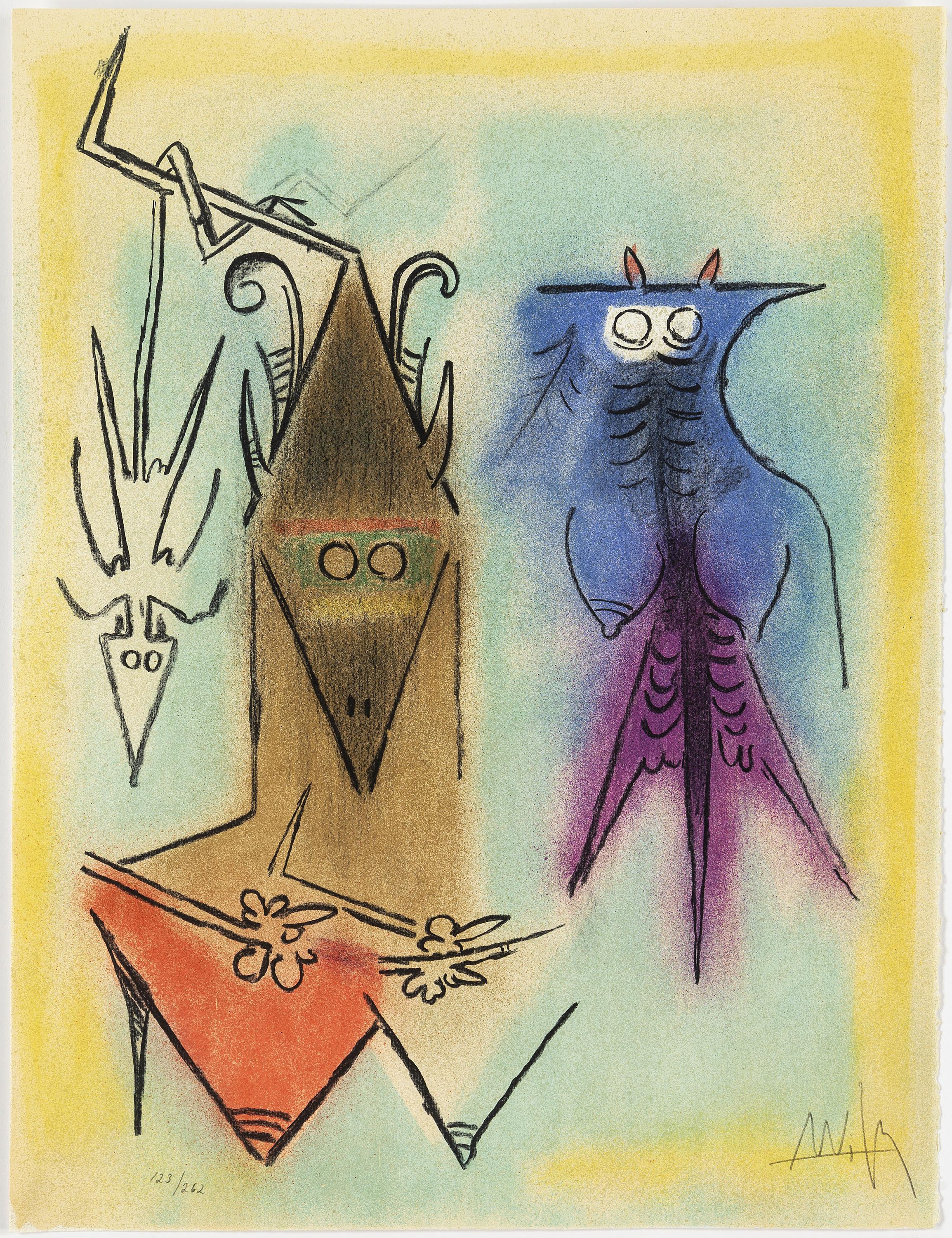 Late 20th Century Wifredo Lam, Portfolio of 10 Signed Color Lithographs, Edition 123 of 262 For Sale