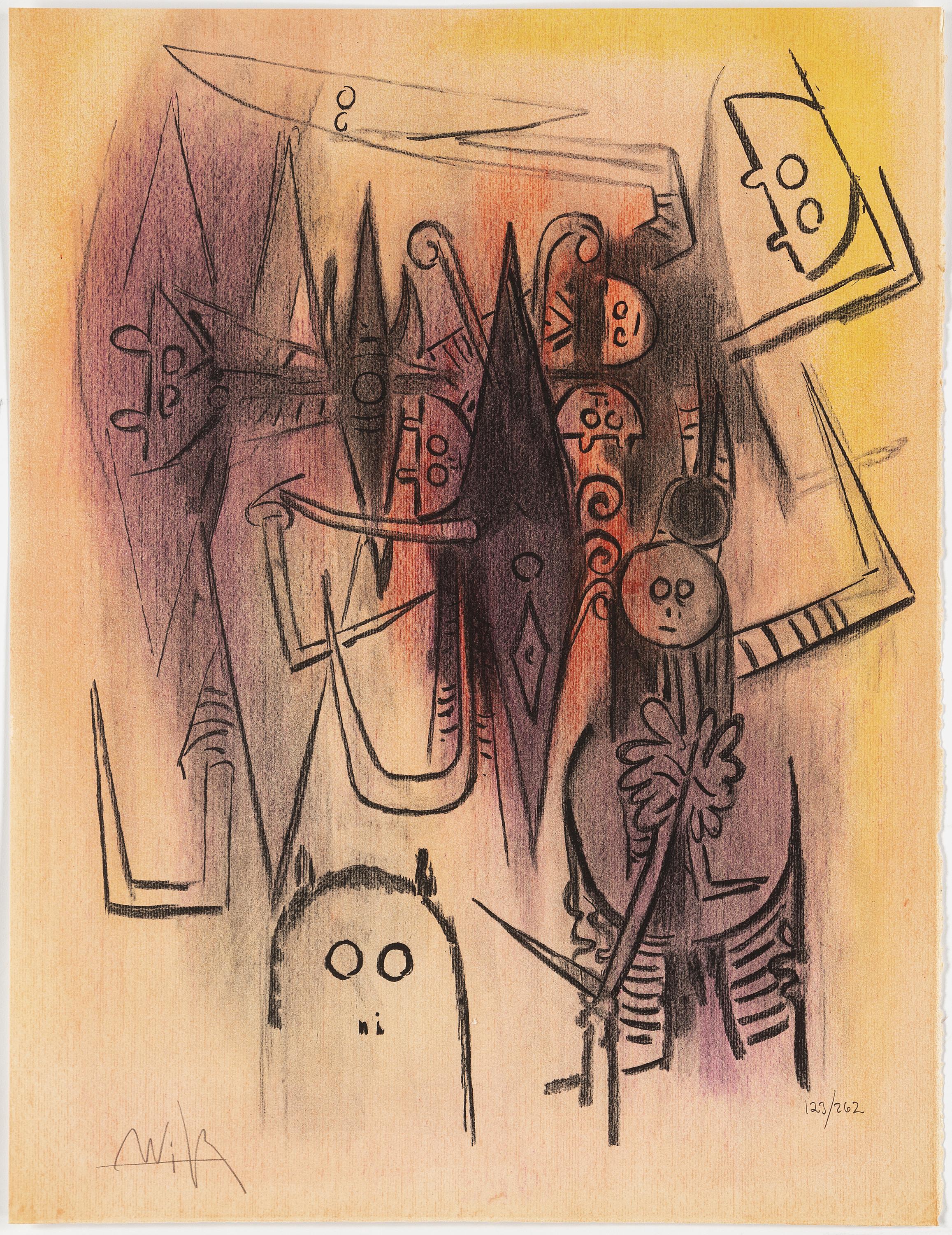 Paper Wifredo Lam, Portfolio of 10 Signed Color Lithographs, Edition 123 of 262 For Sale