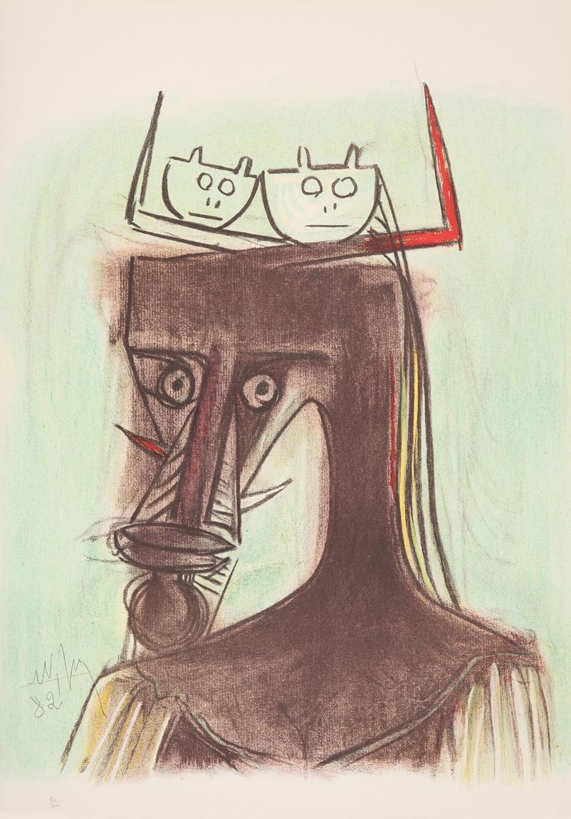 Figurative Print Wifredo Lam - Contre l'apartheid - Afrique