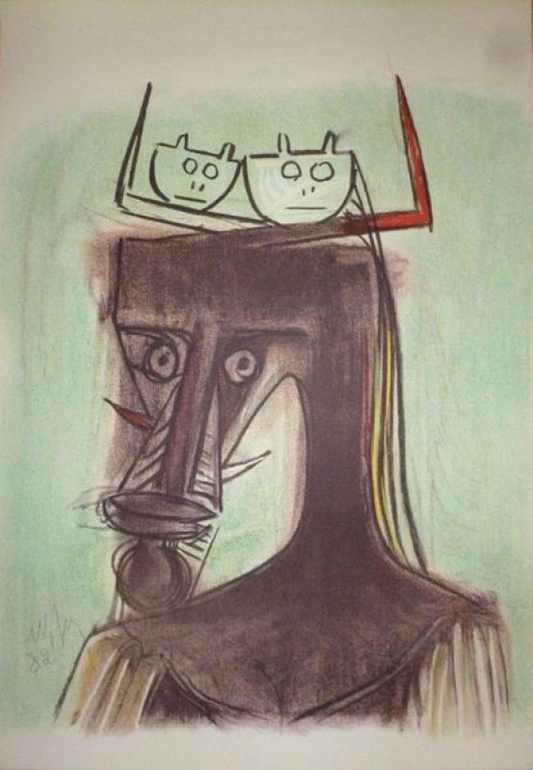 Wifredo Lam Abstract Print - Artists of the world against apartheid 