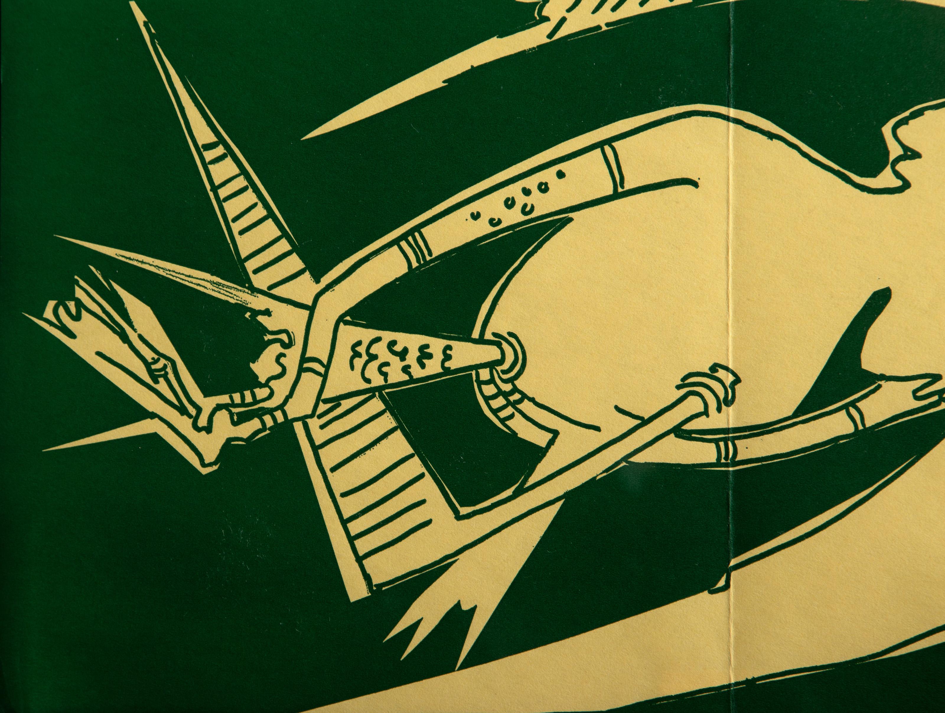 Cigognes Ciseaux Gigognes (Nesting Scissor Storks), Lithograph by Wifredo Lam For Sale 3