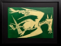 Vintage Cigognes Ciseaux Gigognes (Nesting Scissor Storks), Lithograph by Wifredo Lam