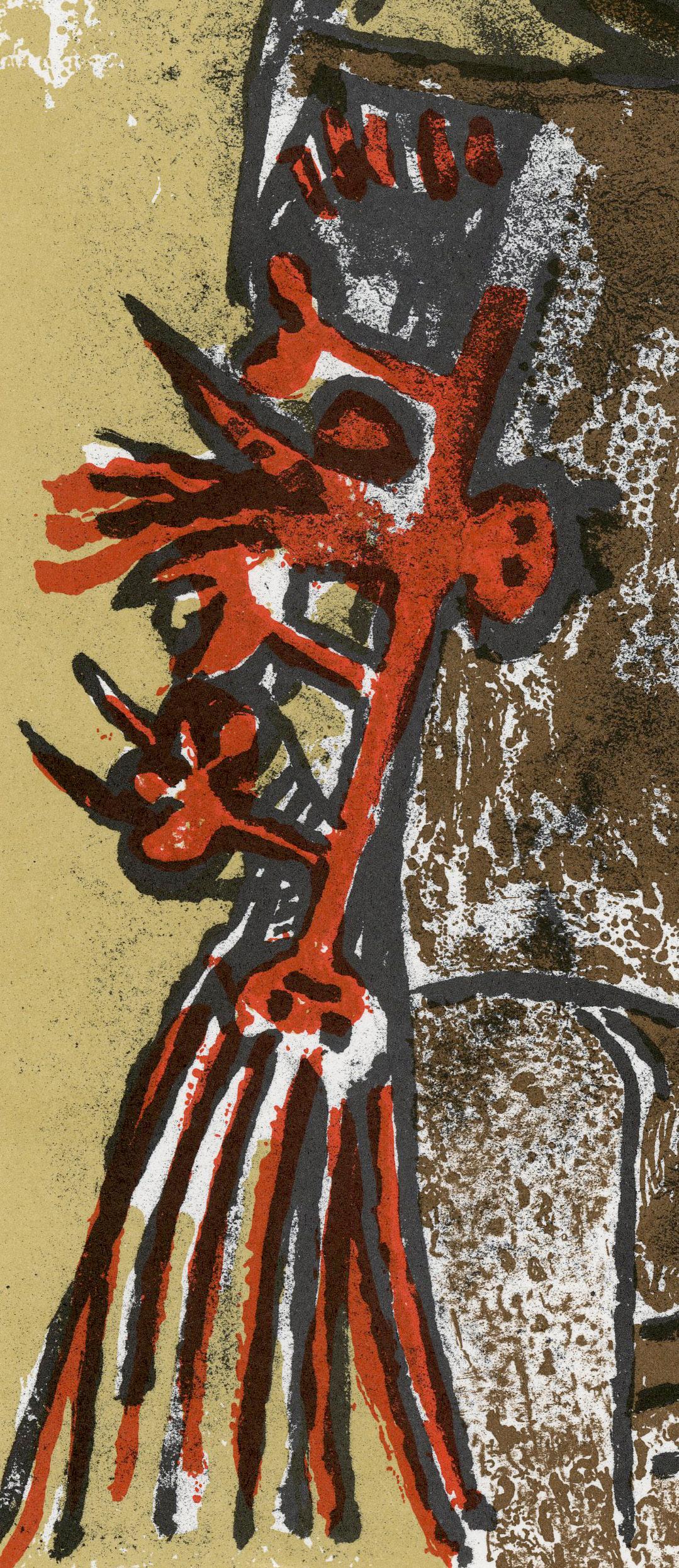 Double Personage - Surrealist Print by Wifredo Lam