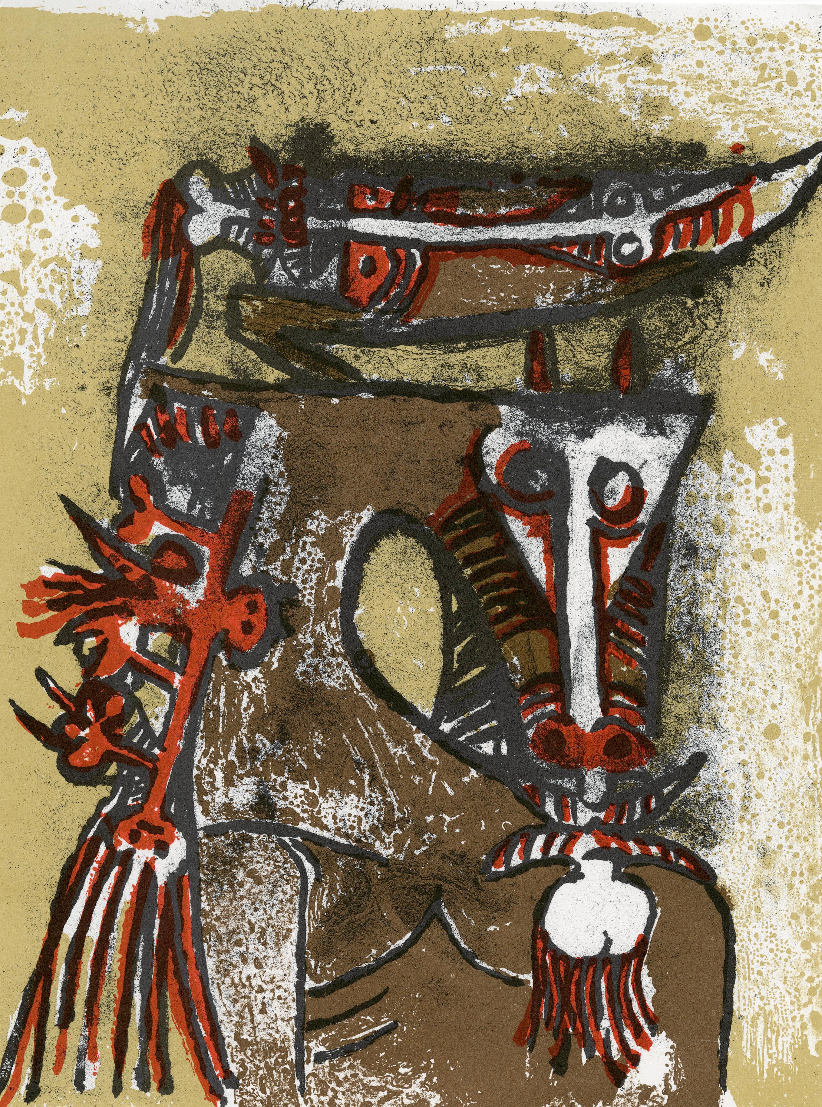 Wifredo Lam Abstract Print - Double Personage