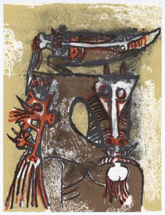 "Double personnages" original lithograph