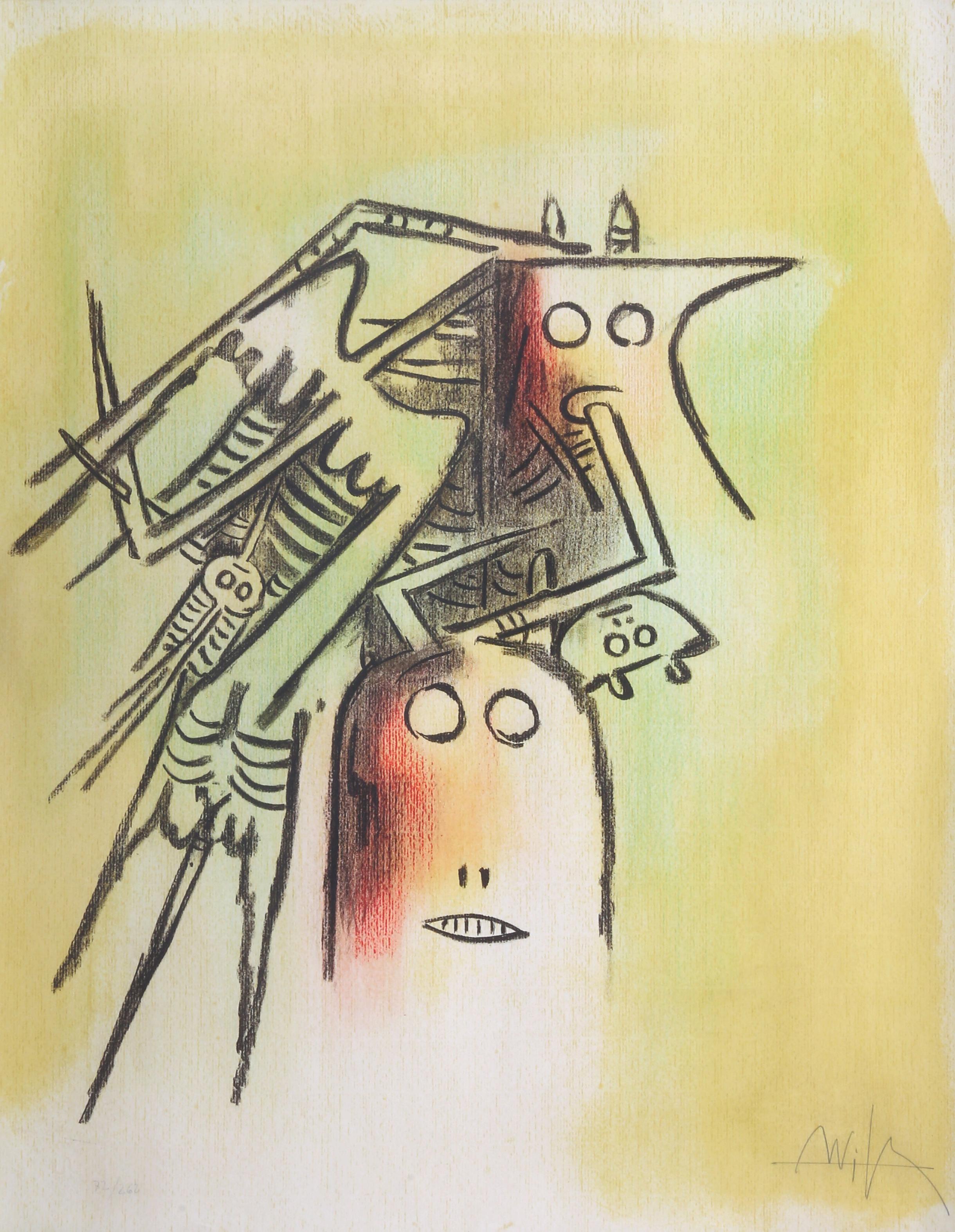 El Casquee (Ella con casco), litografía de Wifredo Lam en venta 1