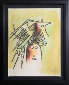 El Casquee (Ella con casco), litografía de Wifredo Lam