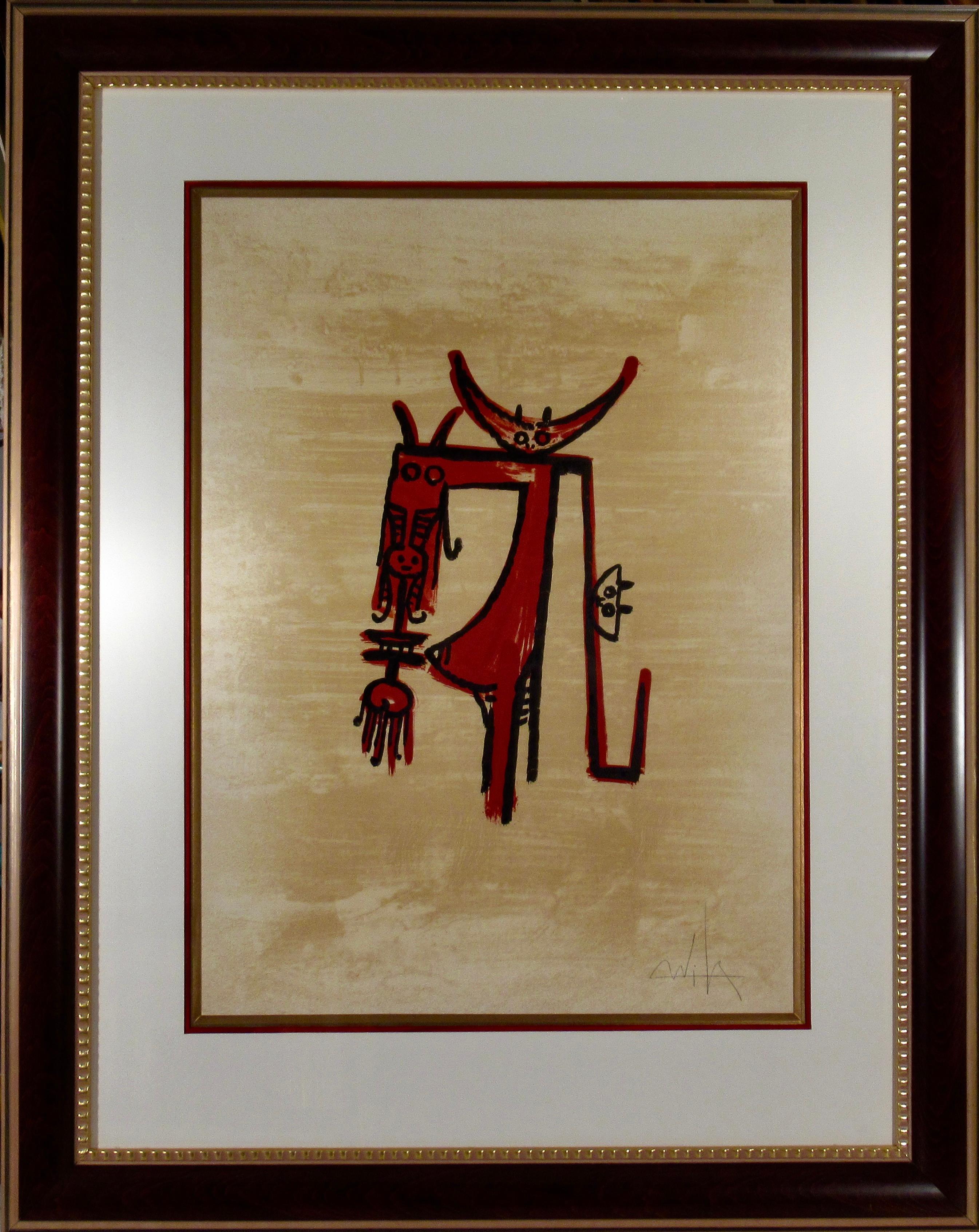 Wifredo Lam Abstract Print - El Ultimo Viaje Del Buque Fantasma