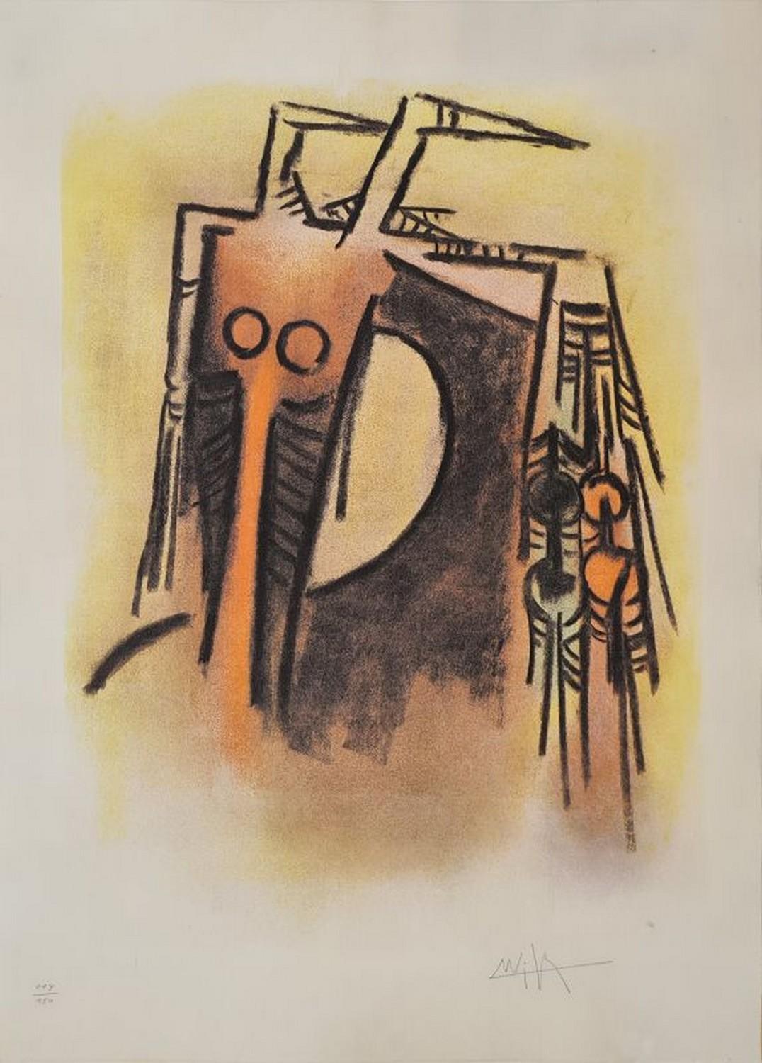 Wifredo Lam Abstract Print - Femme cheval 