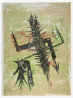 Homage to Picasso - Lithograph by Wifredo Lam - 1973