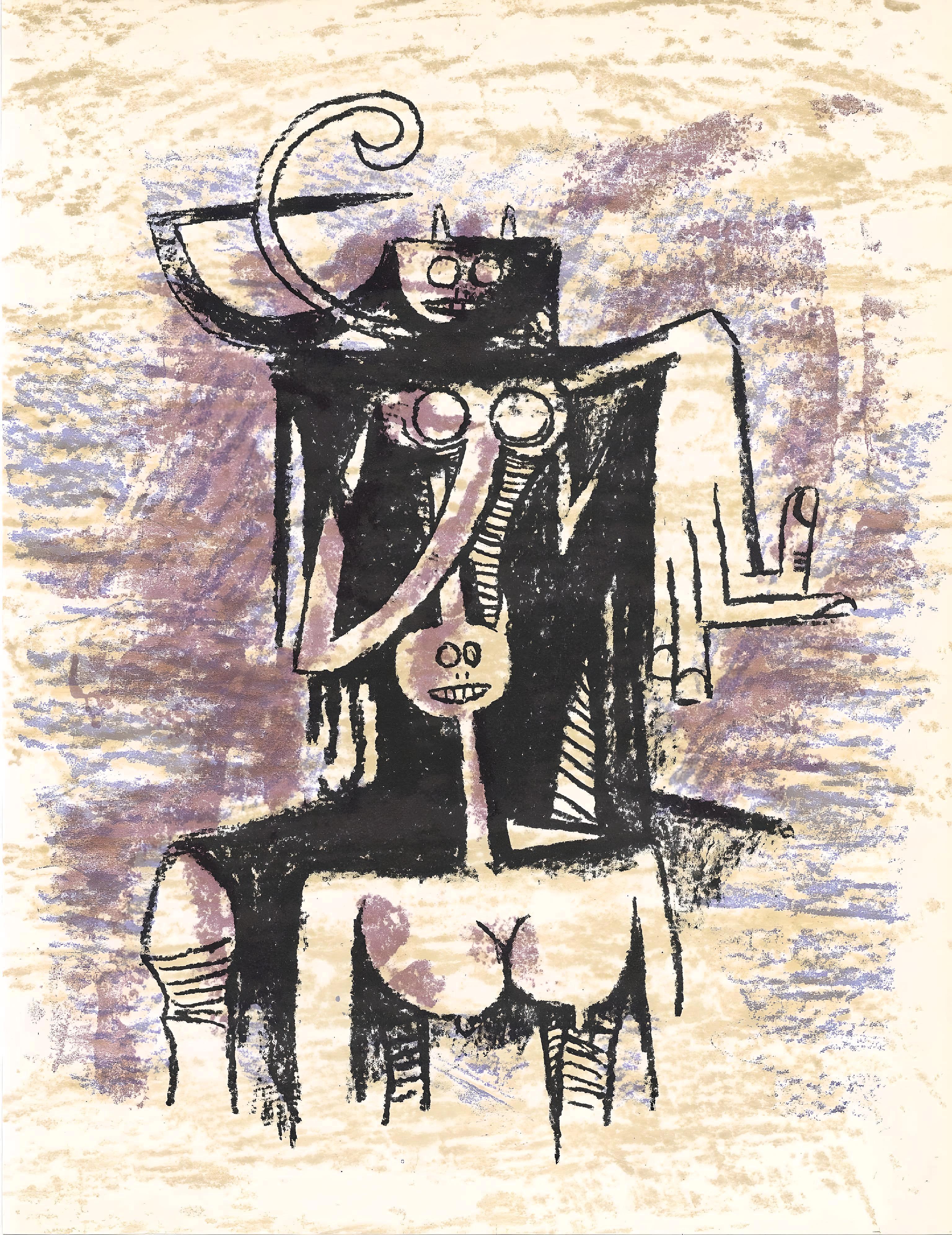 Wifredo Lam Figurative Print - Lam 林飛龍, Composition, XXe Siècle (after)