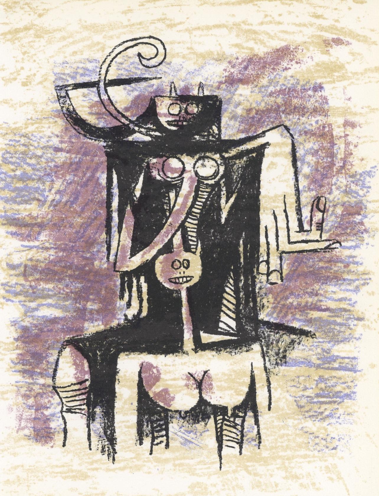 Figurative Print Wifredo Lam - Lam 林飛龍, Composition, XXe Siècle (après)