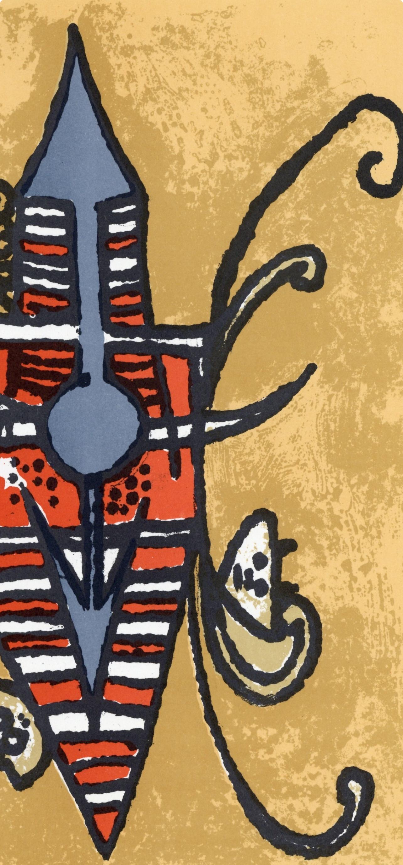 Lam 林飛龍, Oiseau du possible, XXe Siècle (after) - Beige Abstract Print by Wifredo Lam