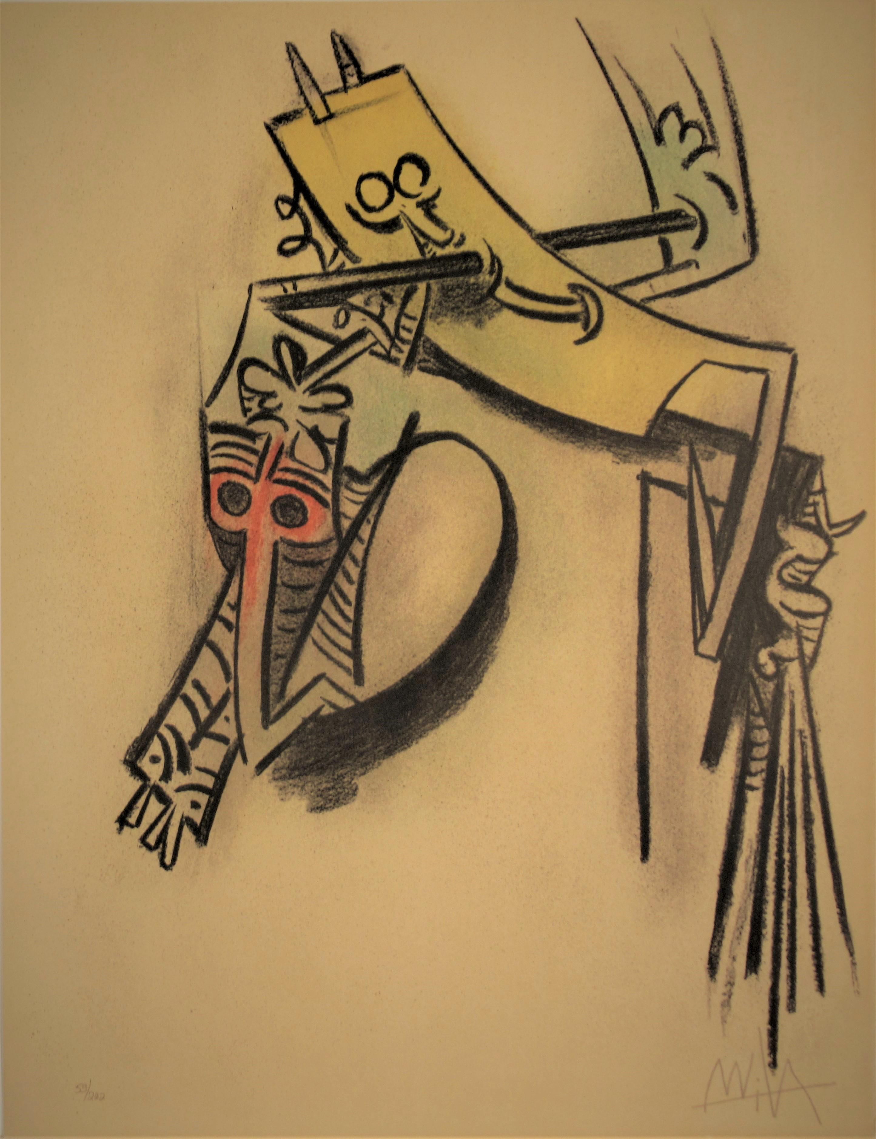 Figurative Print Wifredo Lam - Montee de Seve, de la suite Pleni Luna.