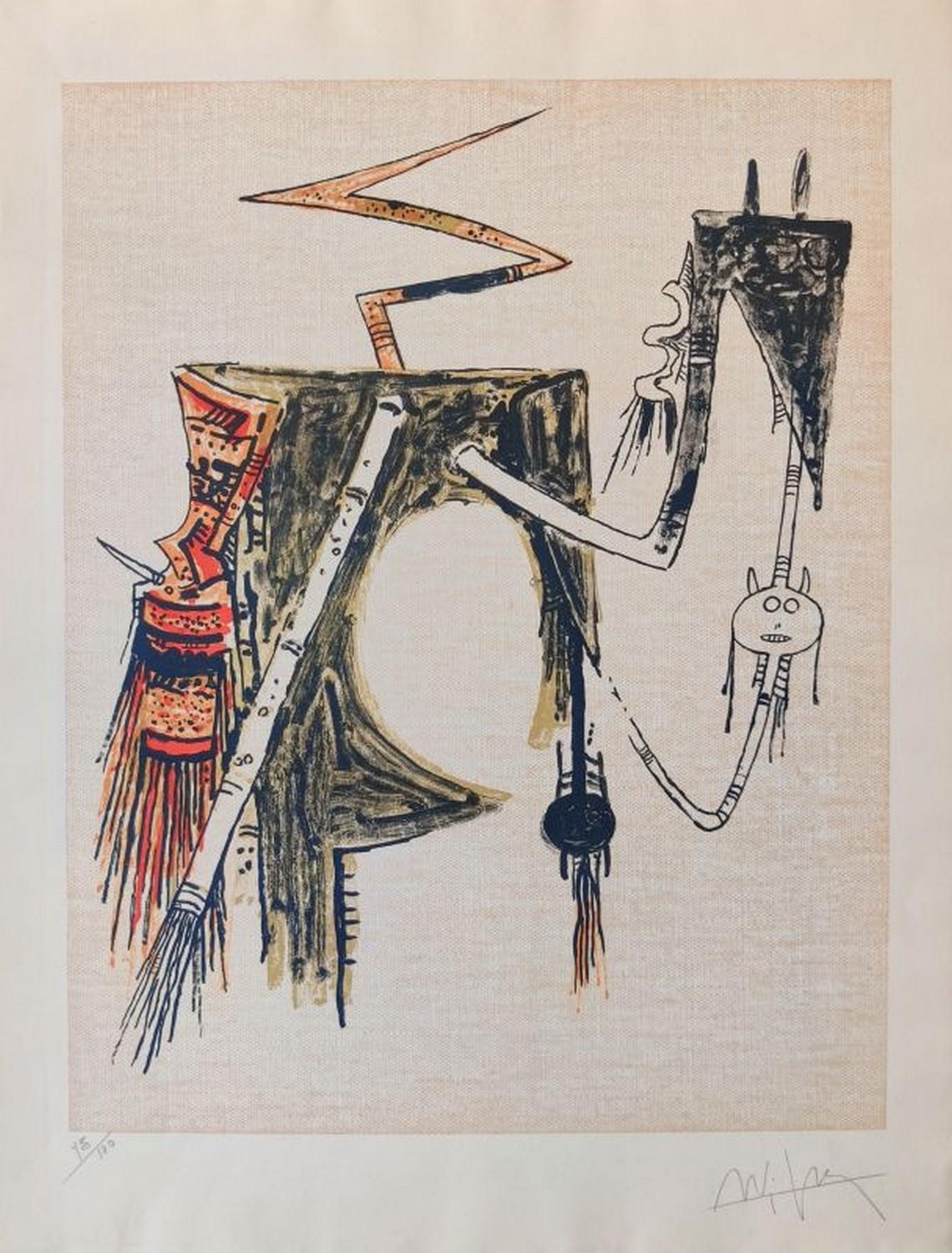 Wifredo Lam Abstract Print - No title
