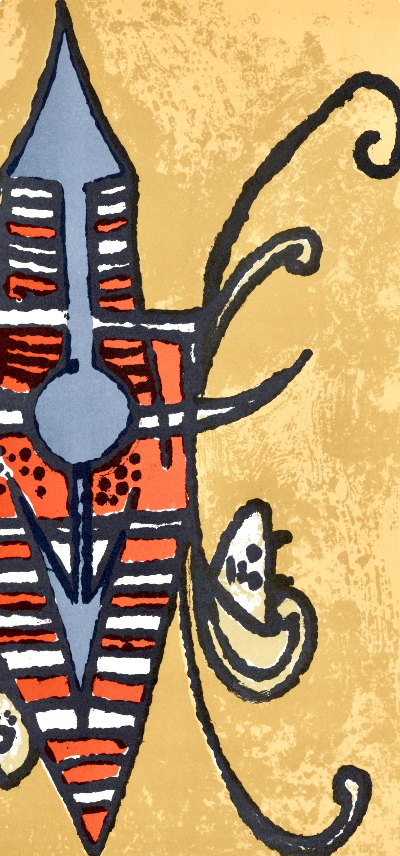 Oiseau du possible (Tonneau-Ryckelynk 7514), XXe siècle - Orange Abstract Print by Wifredo Lam