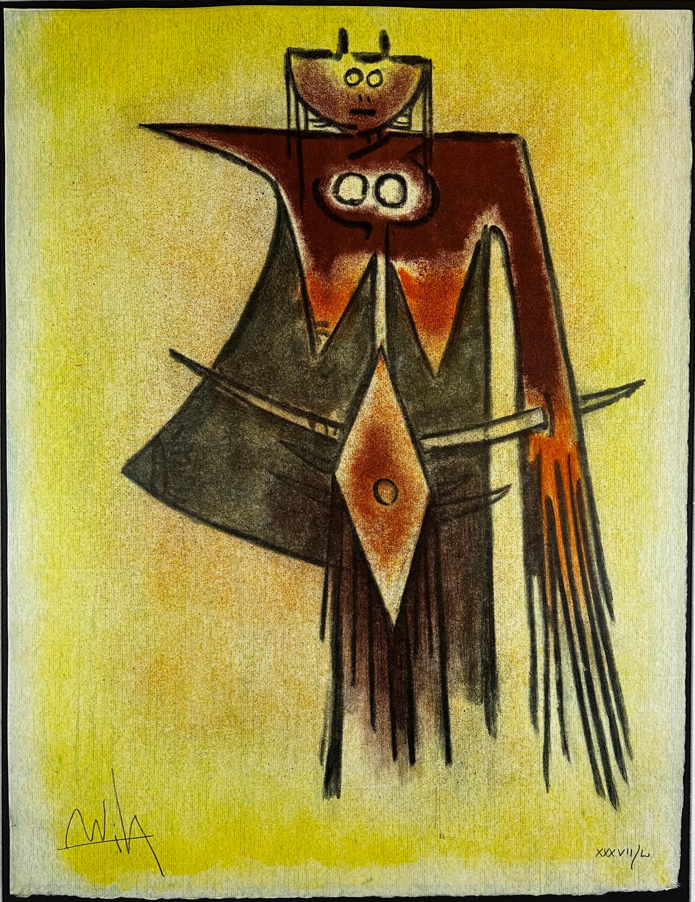 Pleni Luna Complete Suitę - Brown Abstract Print by Wifredo Lam