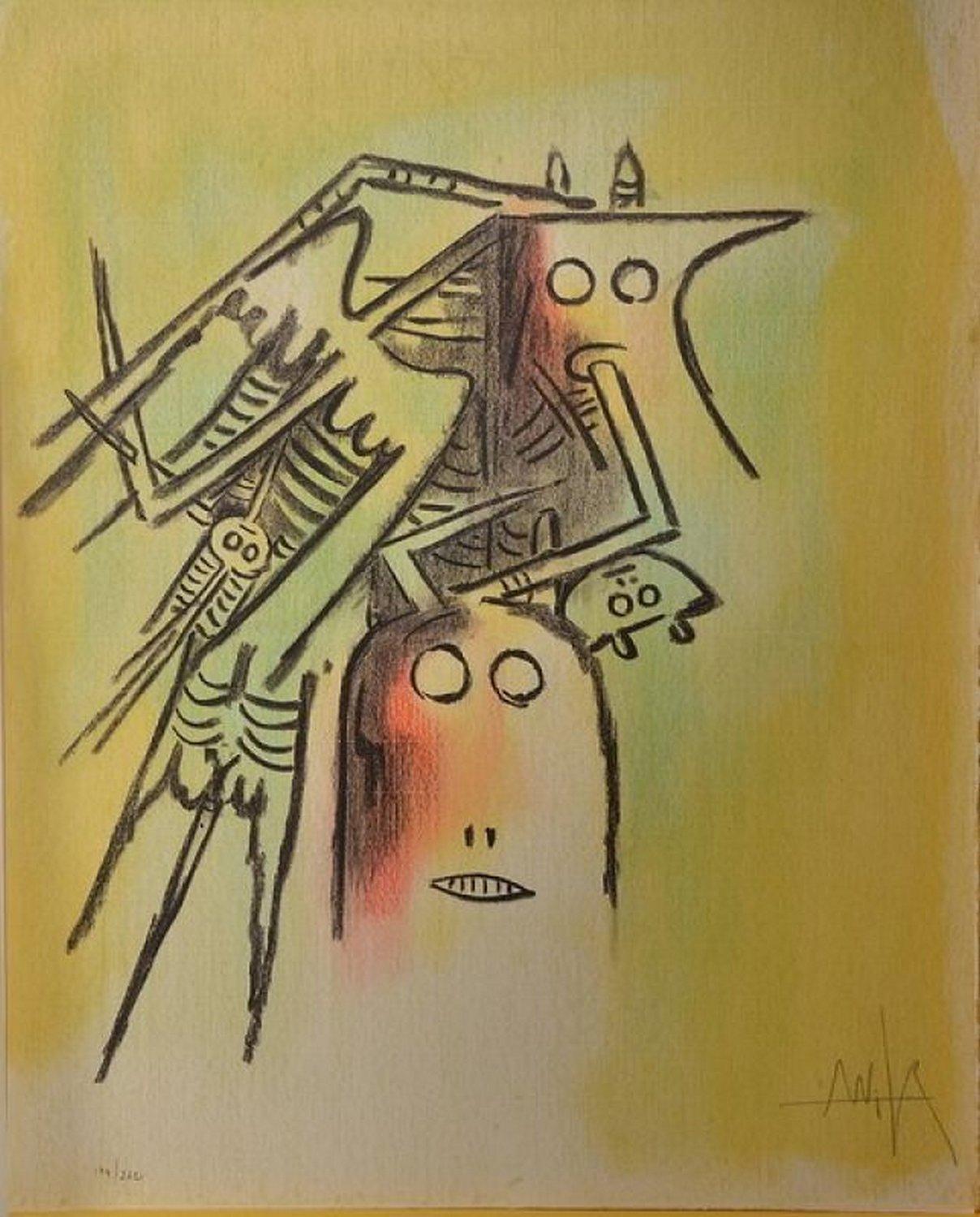 Wifredo Lam Abstract Print - Pleni Luna planche 5 