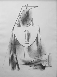 Primitiv Gestalt (5501), Lithograph by Wifredo Lam 1956