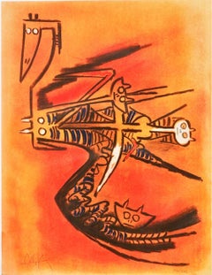 Soeur de la Gazelle, Signed Surrealist Lithograph by Wifredo Lam