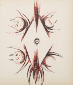 Untitled from Le Surrealisme en 1947, Surrealist Lithograph by Wifredo Lam