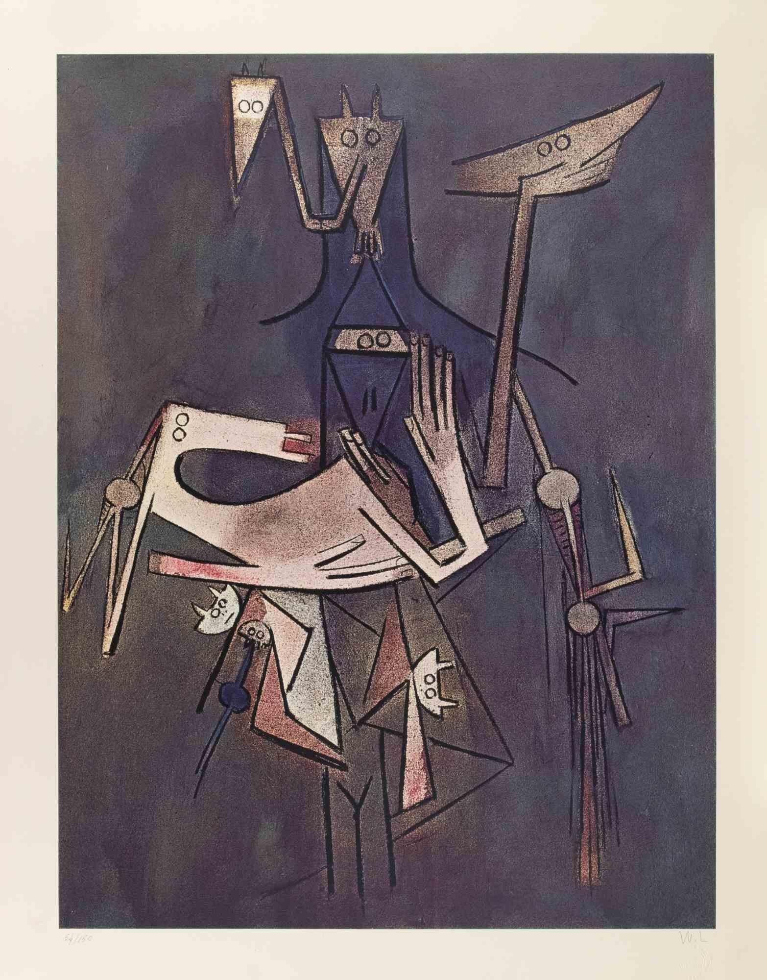 Untitled - Lithograph by Wifredo Lam - 1970s