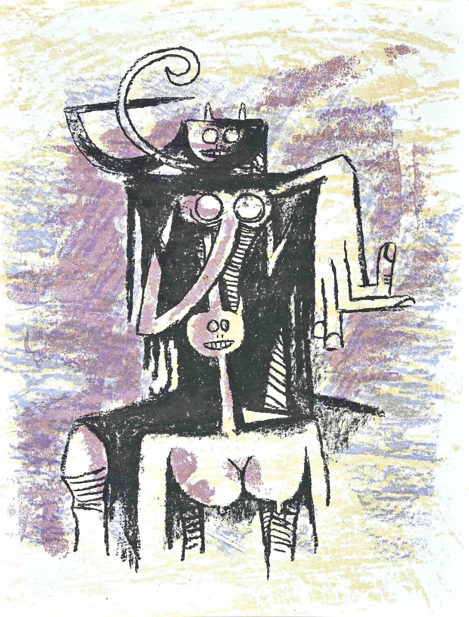 Untitled is a lithograph realized y the  Cuban artist Wifredo Lam (Sagua la Grande, 1902 - Paris, 1982). 

This color lithograph on wove paper, was edited by the French magazine "XXe Siécle", and published on the Panorama 74 - Le Surréalisme II,