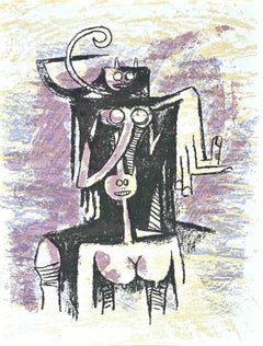 Untitled - Lithograph by Wifredo Lam- 1974