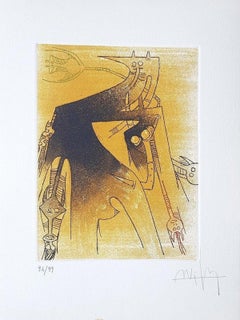 Untitled - Original Etching by Wifredo Lam - 1966