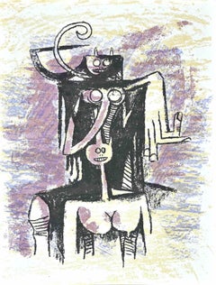 Untitled - Original Lithograph by Wifredo Lam- 1974