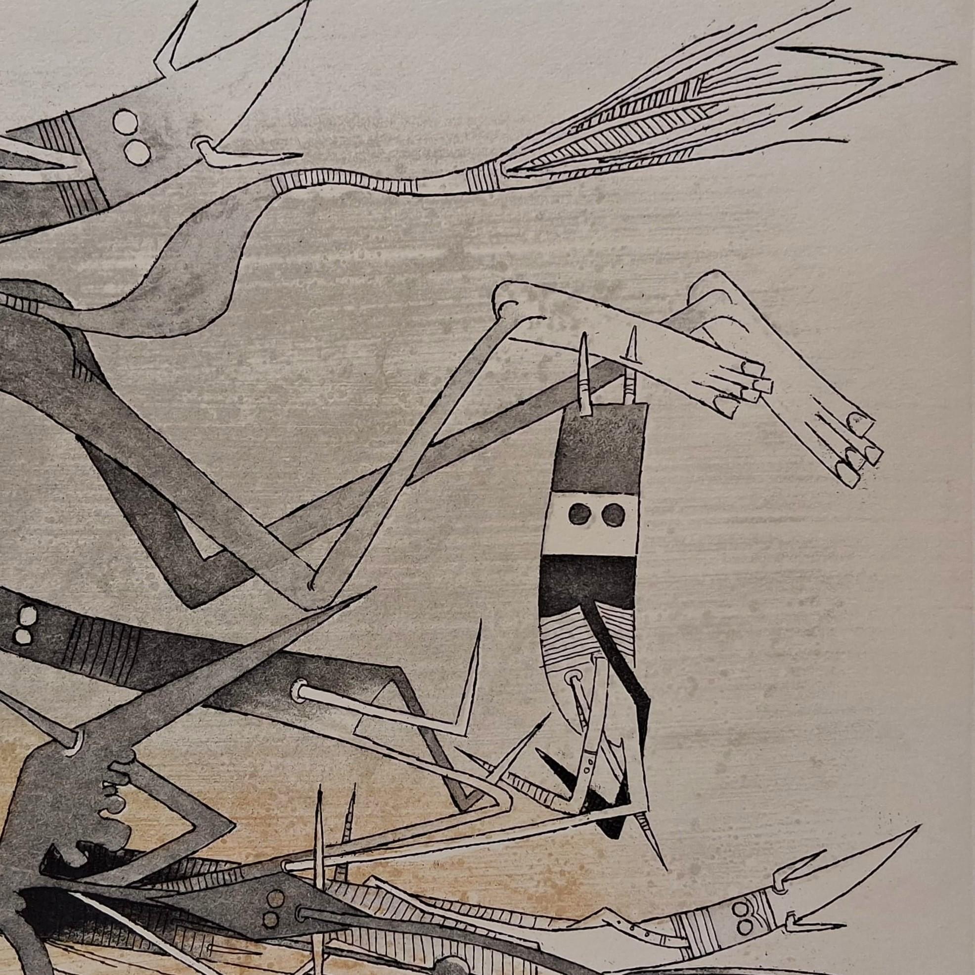 Etching and aquatint, 1972
Edition : 52/99
Publisher : Levi Art Center (Milan)
50.50 cm. x 71.00 cm.  19.88 in. x 27.95 in. (paper)
37.00 cm. x 47.50 cm.  14.57 in. x 18.7 in. (image)

Handsigned by the artist in pencil
Certificate of