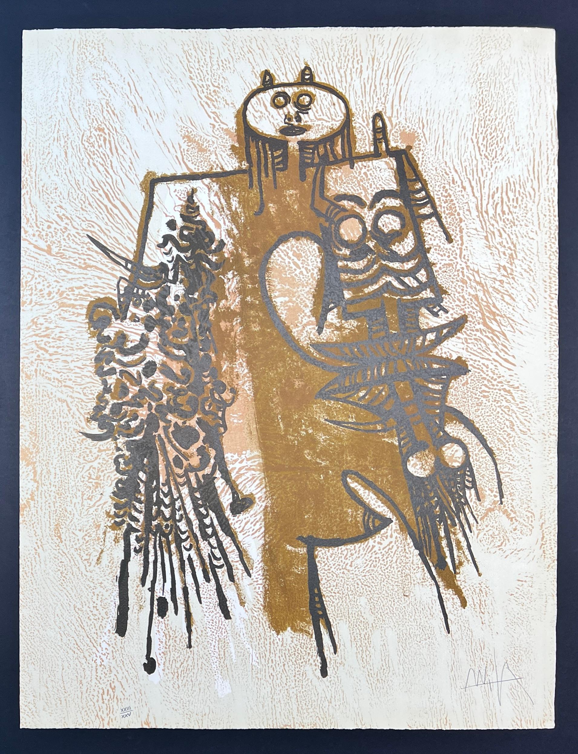 Wifredo Lam (1902-1982) - Litografía en color sobre papel Hahnemühle - 1974