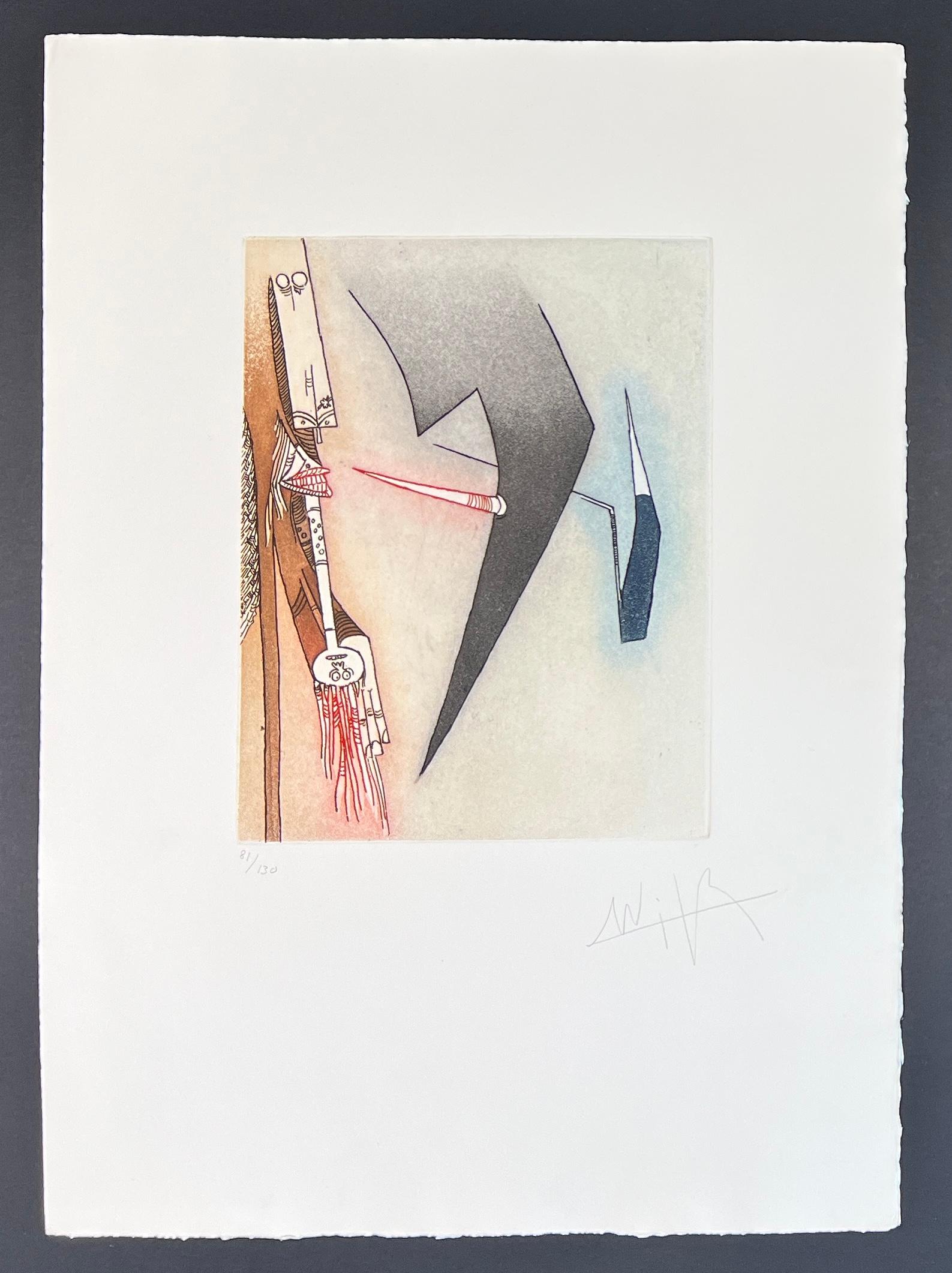 Wifredo Lam (1902-1982) - Coloured etching and aquatint - 1966 For Sale 2