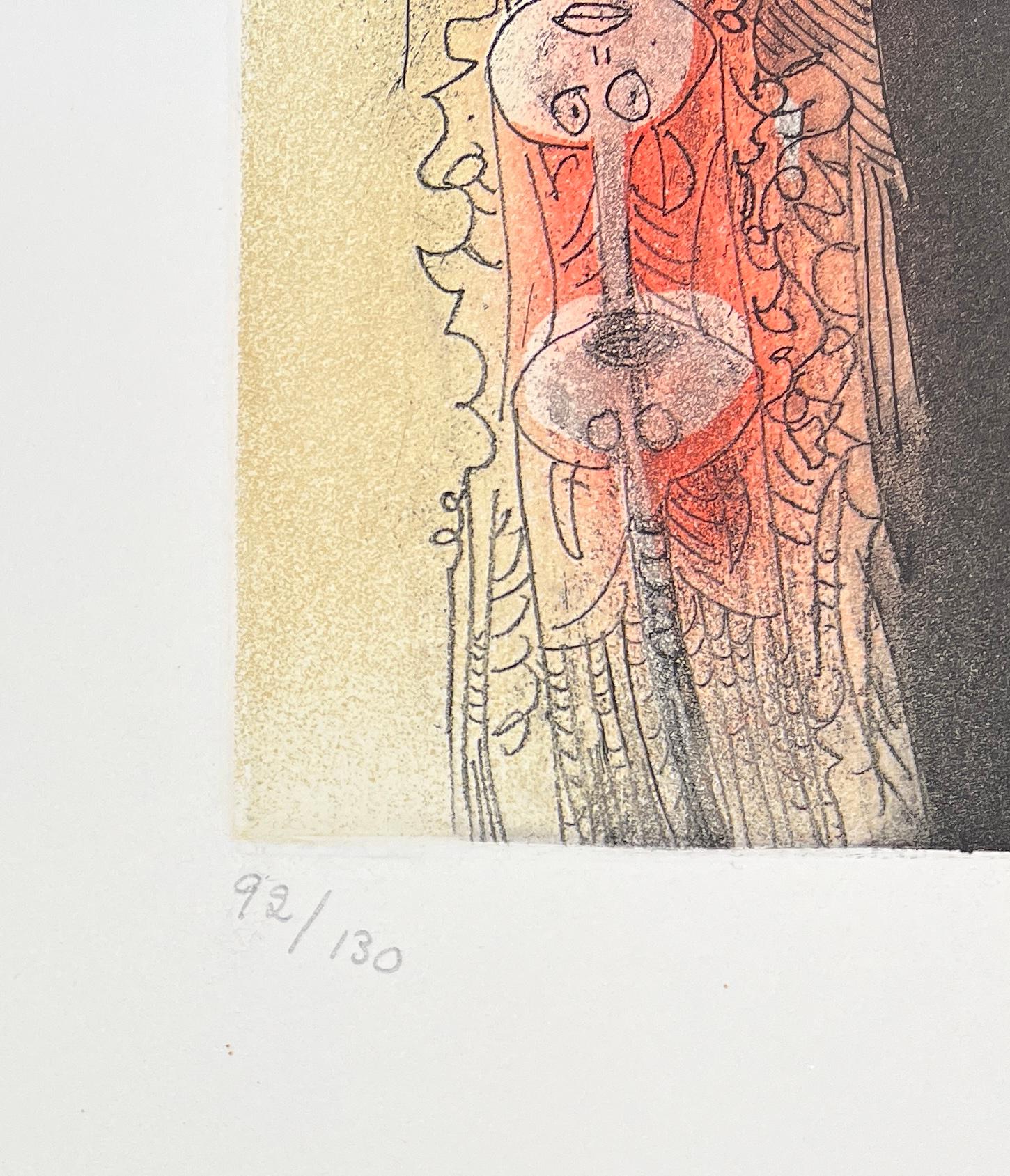 Wifredo Lam (1902-1982) - Coloured etching and aquatint - 1966 For Sale 2