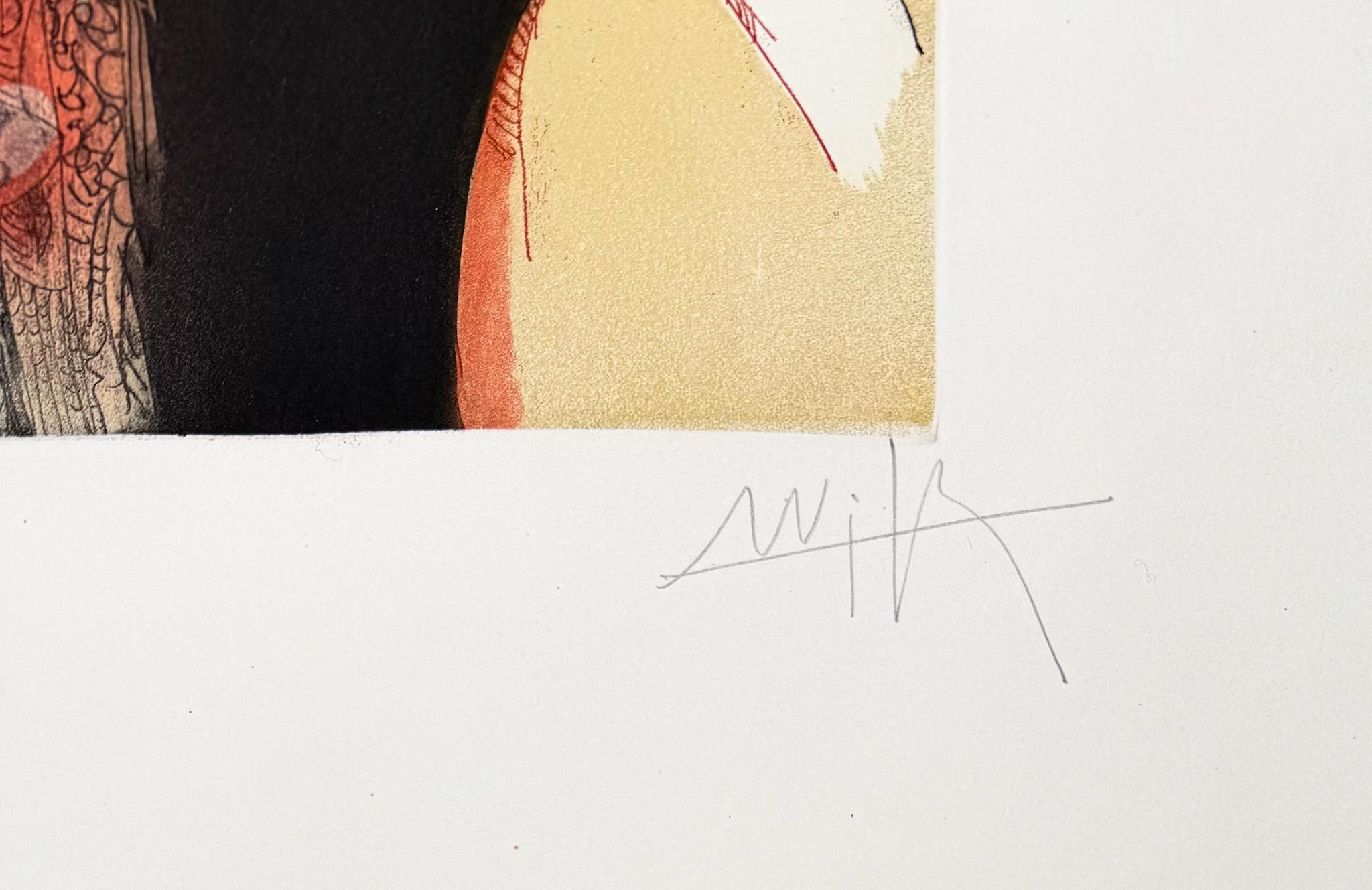 Wifredo Lam (1902-1982) - Acquaforte e acquatinta colorata - 1966 in vendita 3