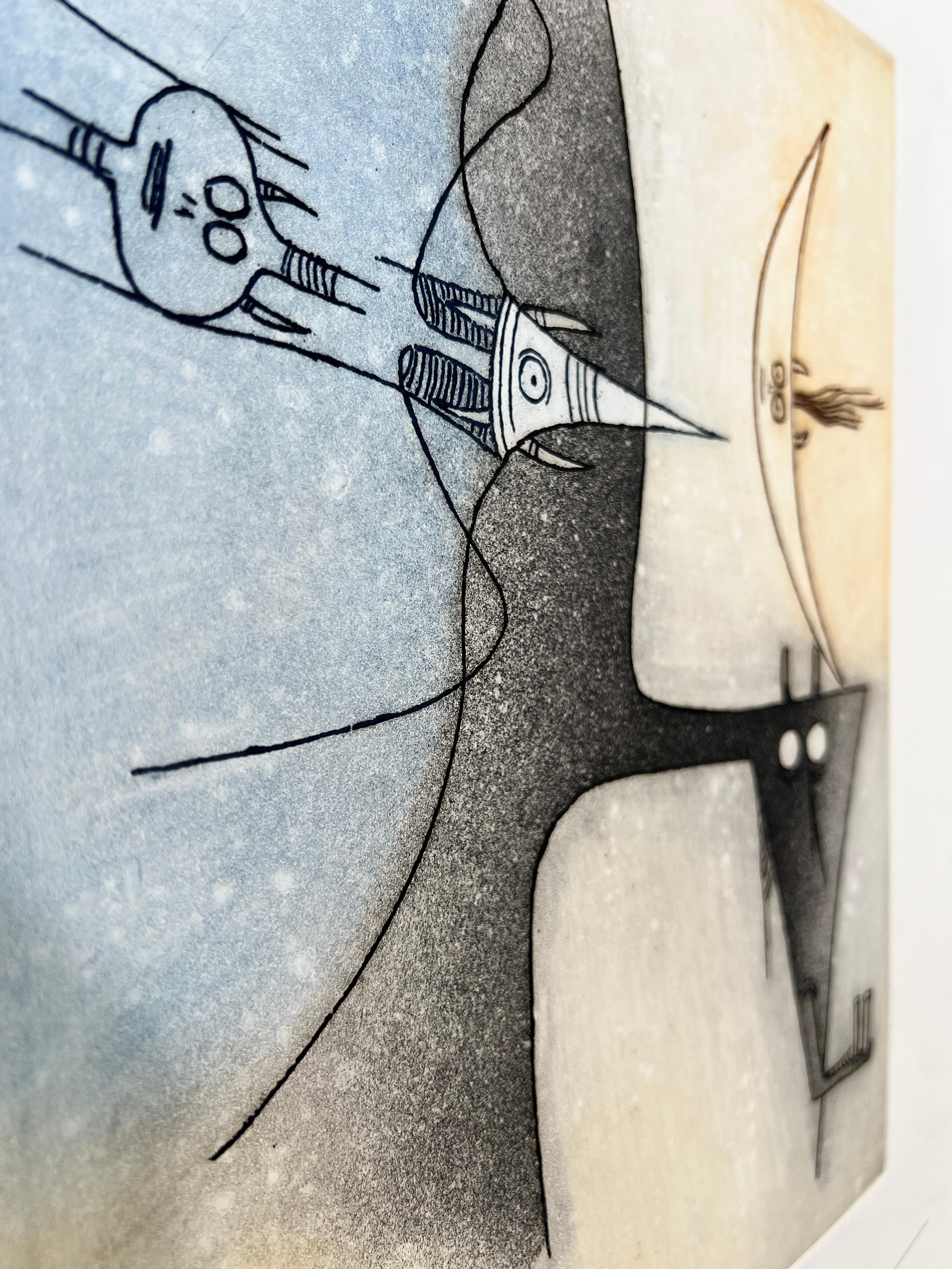 Wifredo Lam (1902-1982) - Aguafuerte coloreado y aguatinta - 1966 4