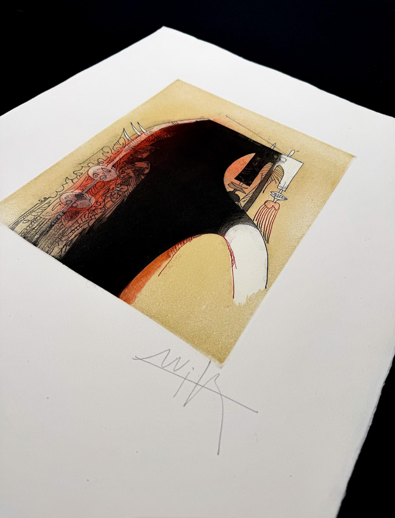 Wifredo Lam (1902-1982) - Acquaforte e acquatinta colorata - 1966 in vendita 5