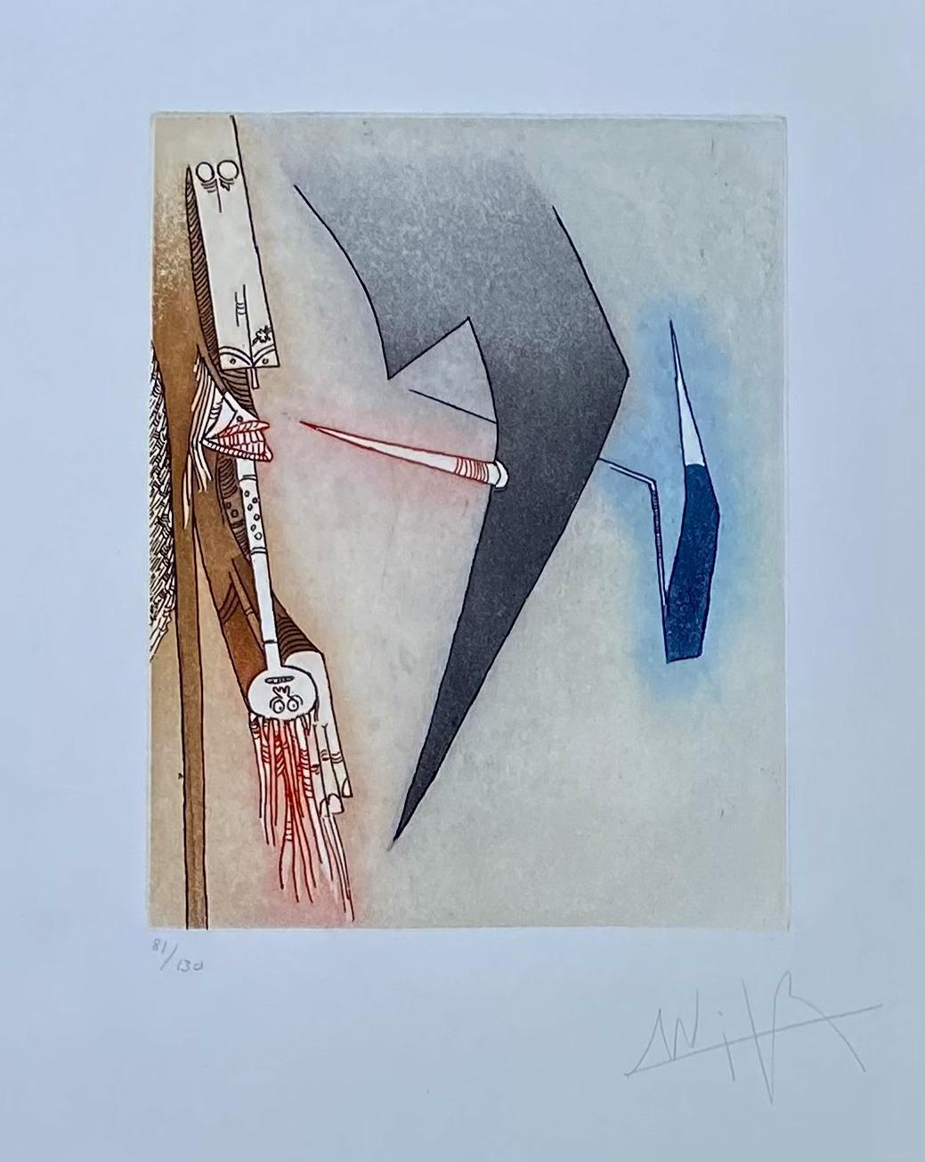 Wifredo Lam (1902-1982) - Coloured etching and aquatint - 1966 For Sale 1