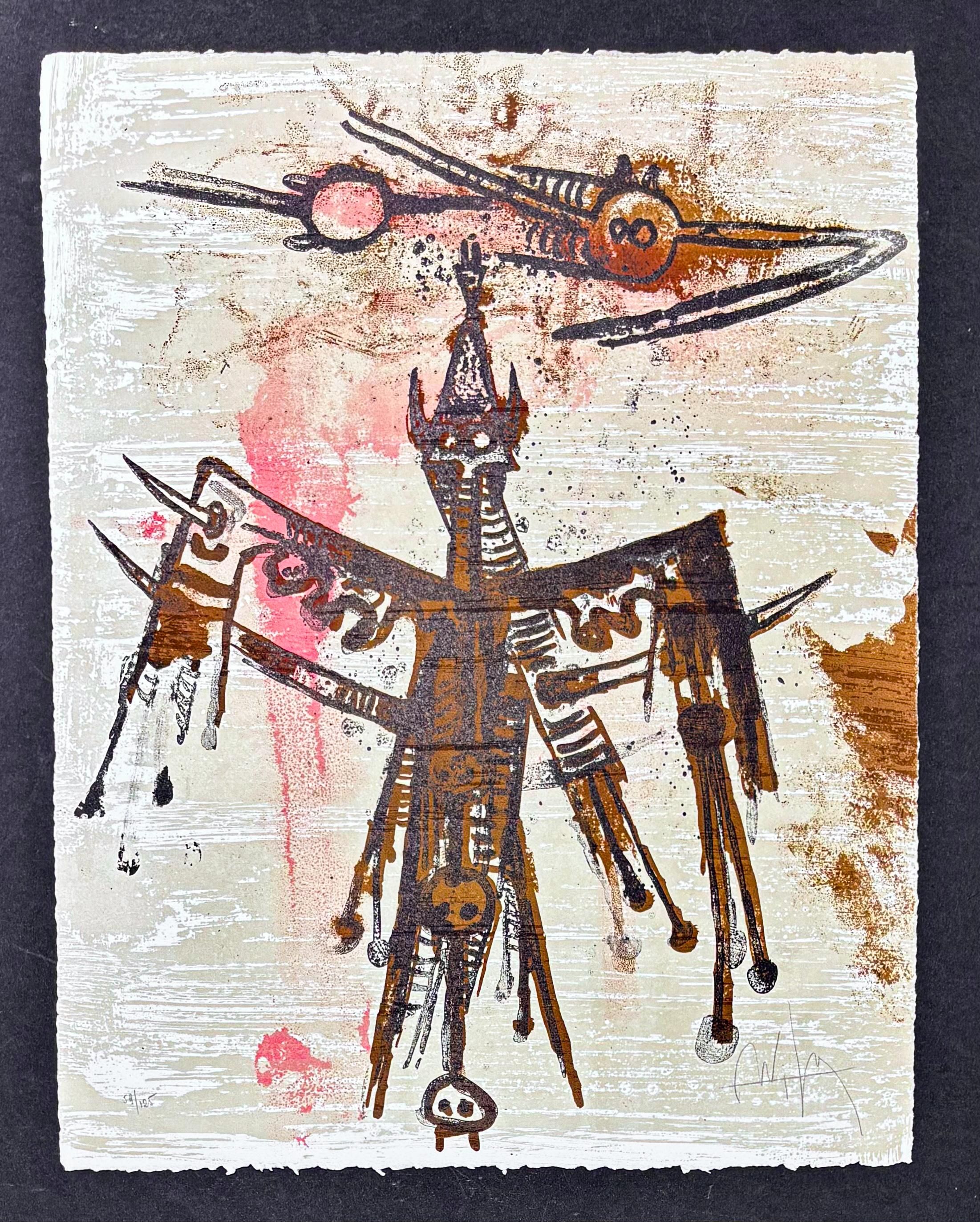 Wifredo Lam (1902-1982) – Untitled – Color lithograph – 1970 For Sale 1