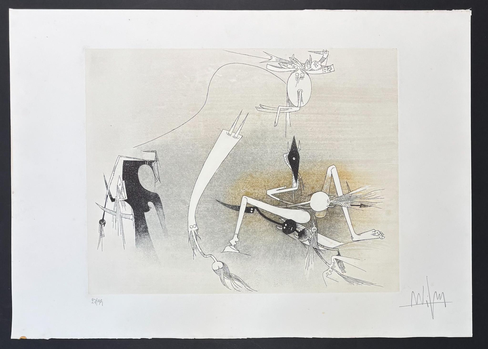 Wifredo Lam (1902-1982) - Sans titre du dossier ''Visible Invisible'' - Aquatinte en vente 1
