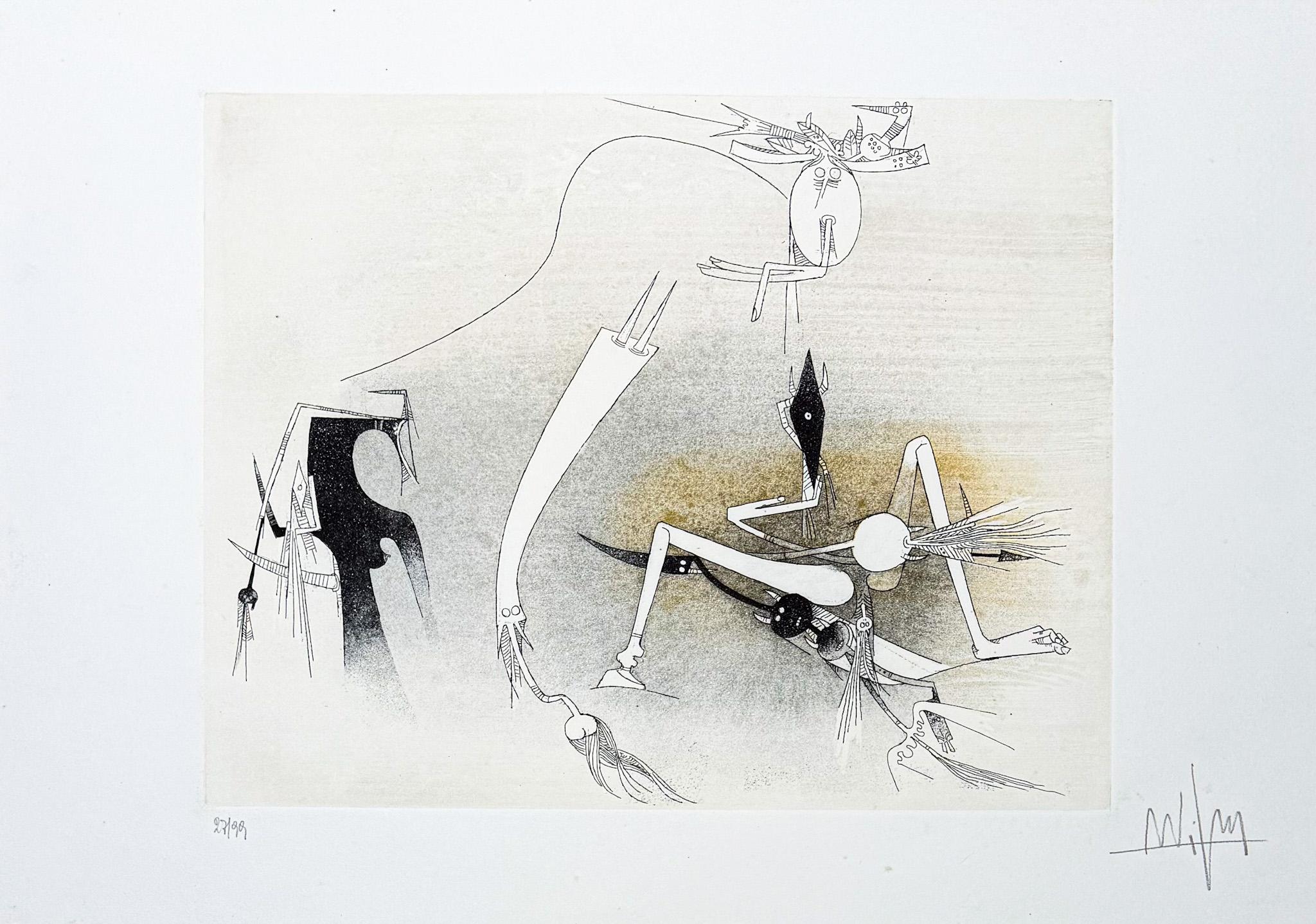 Wifredo Lam (1902–1982) - Untitled from ''Visible Invisible'' folder - Aquatint For Sale 1