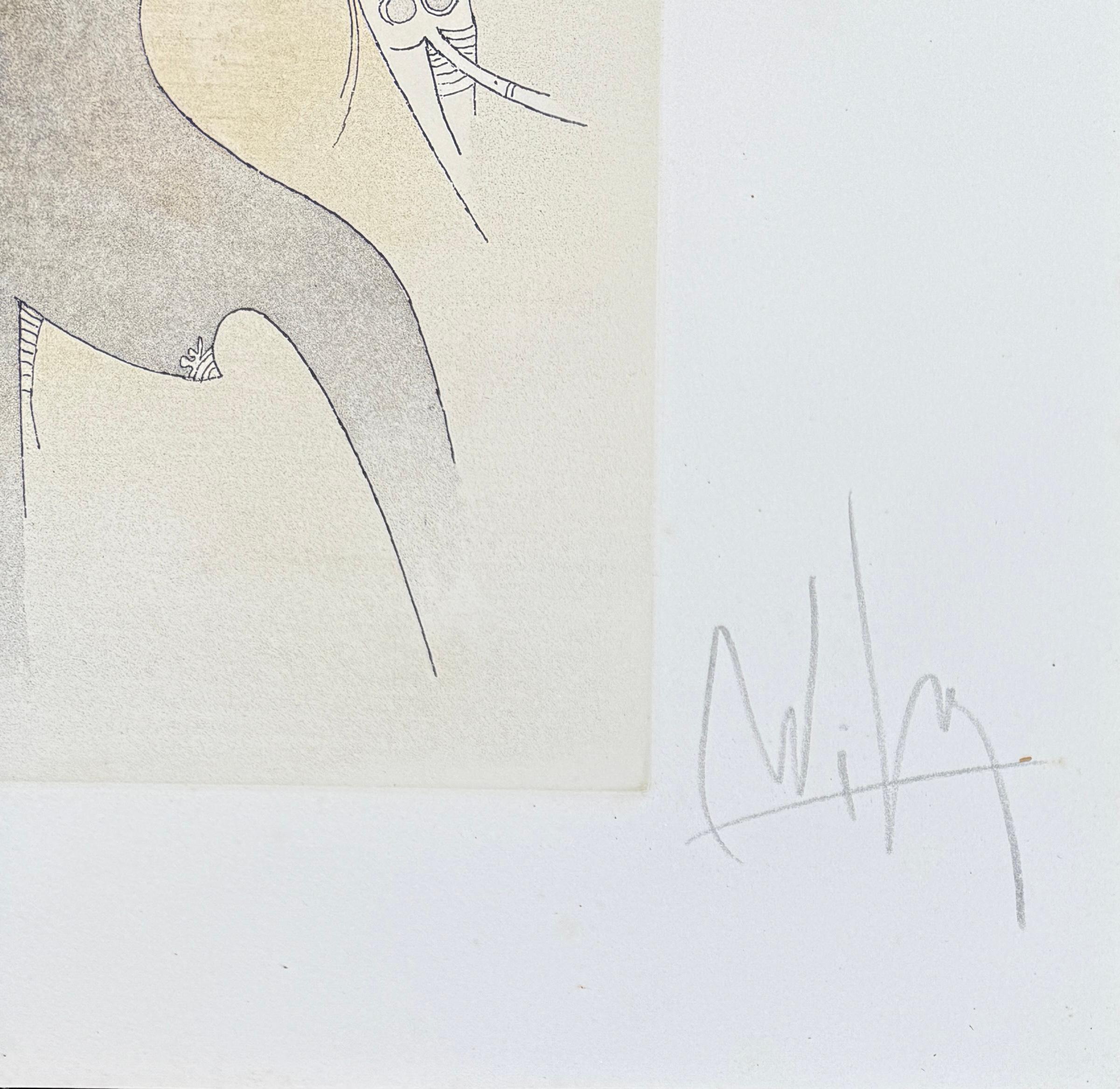 Wifredo Lam (1902–1982) - Untitled from ''Visible Invisible'' folder - Aquatint For Sale 4