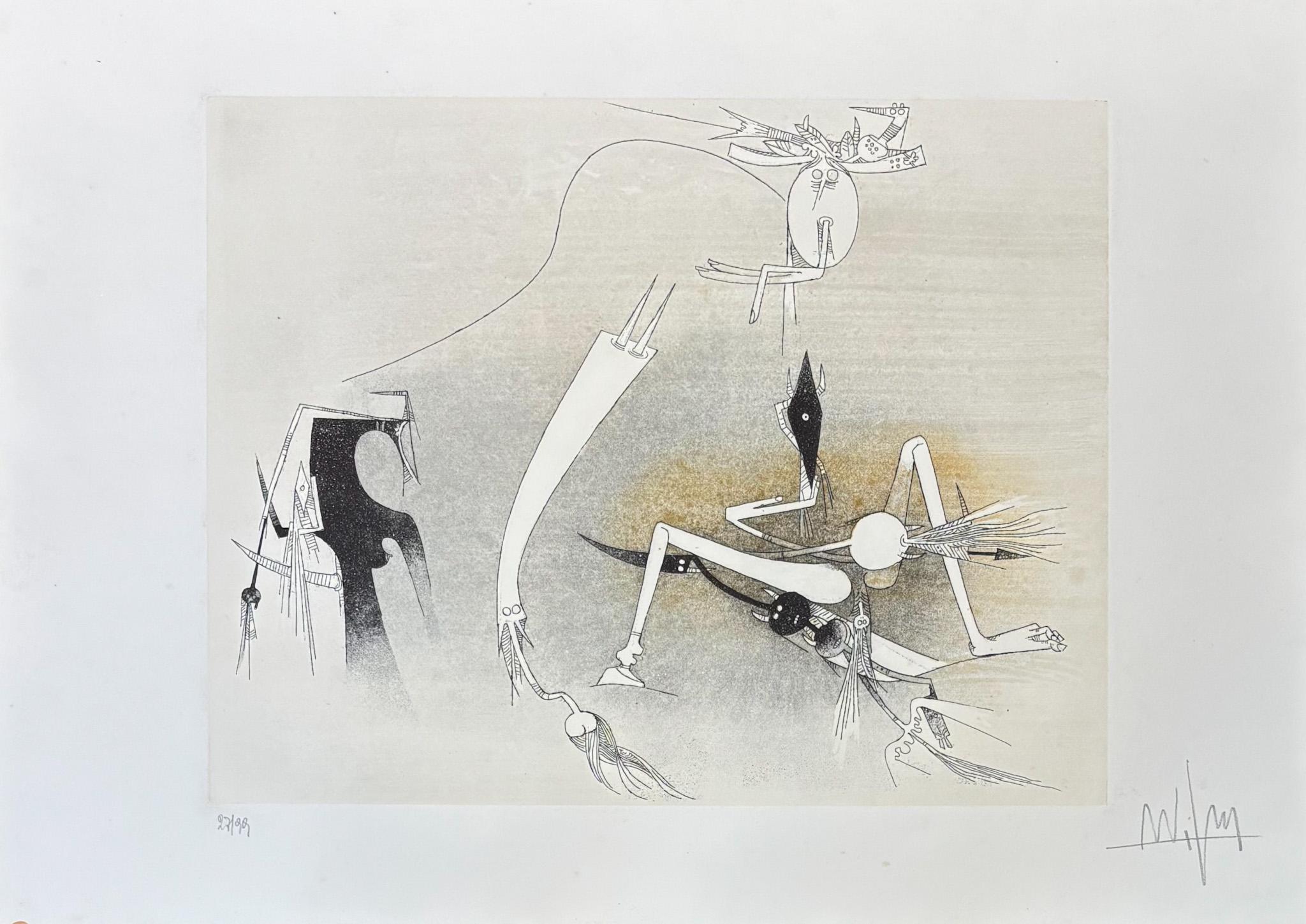Wifredo Lam (1902–1982) - Untitled from ''Visible Invisible'' folder - Aquatint