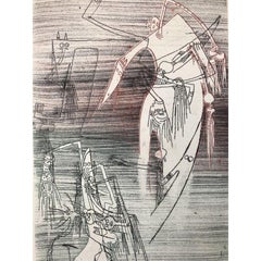 Wifredo Lam - Comme Une Cathédrale Bombardée - Hand-Signed Etching, 1965