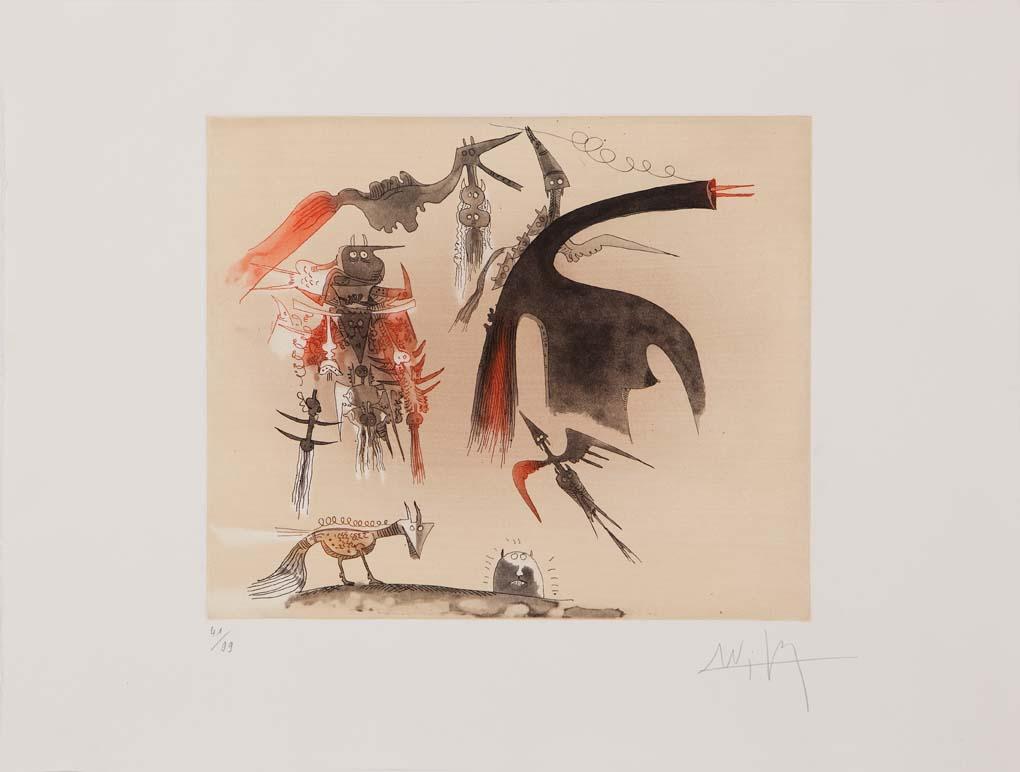 Wifredo Lam Figurative Print - WIFREDO LAM, Lames de Lam 1, 1977 catalogue raisonne 366 etching aquatint cuban